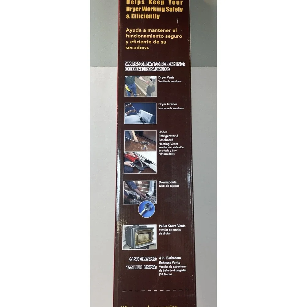 LintEater Dryer Vent Cleaning System Unisex 12ft‎ Yellow Rotary Cleaning Kit New